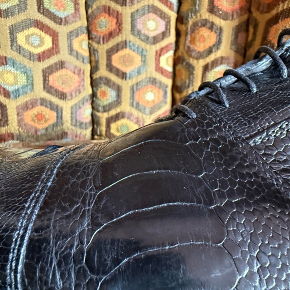 David Eden ostrich leg black "SALOMON" men's 9 Vero Cuoio - Picture 8 of 16